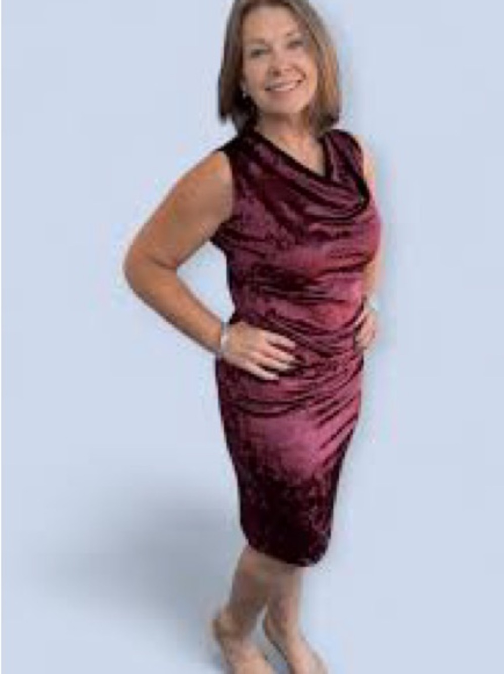 Sleeveless Burgundy Floral Sheath Dress